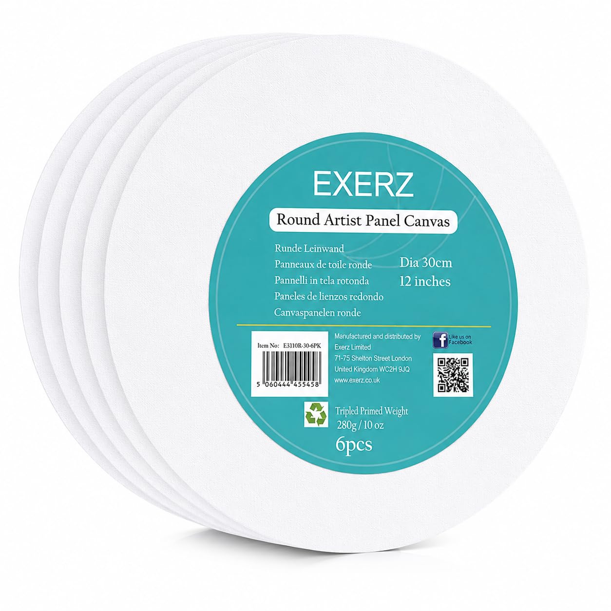 誰かの世界　アクリルonキャンバス 30cm Amazon.co.jp: Exerz 30cm ラウンドキャンバスパネル 6枚/ 3mm 280gsm