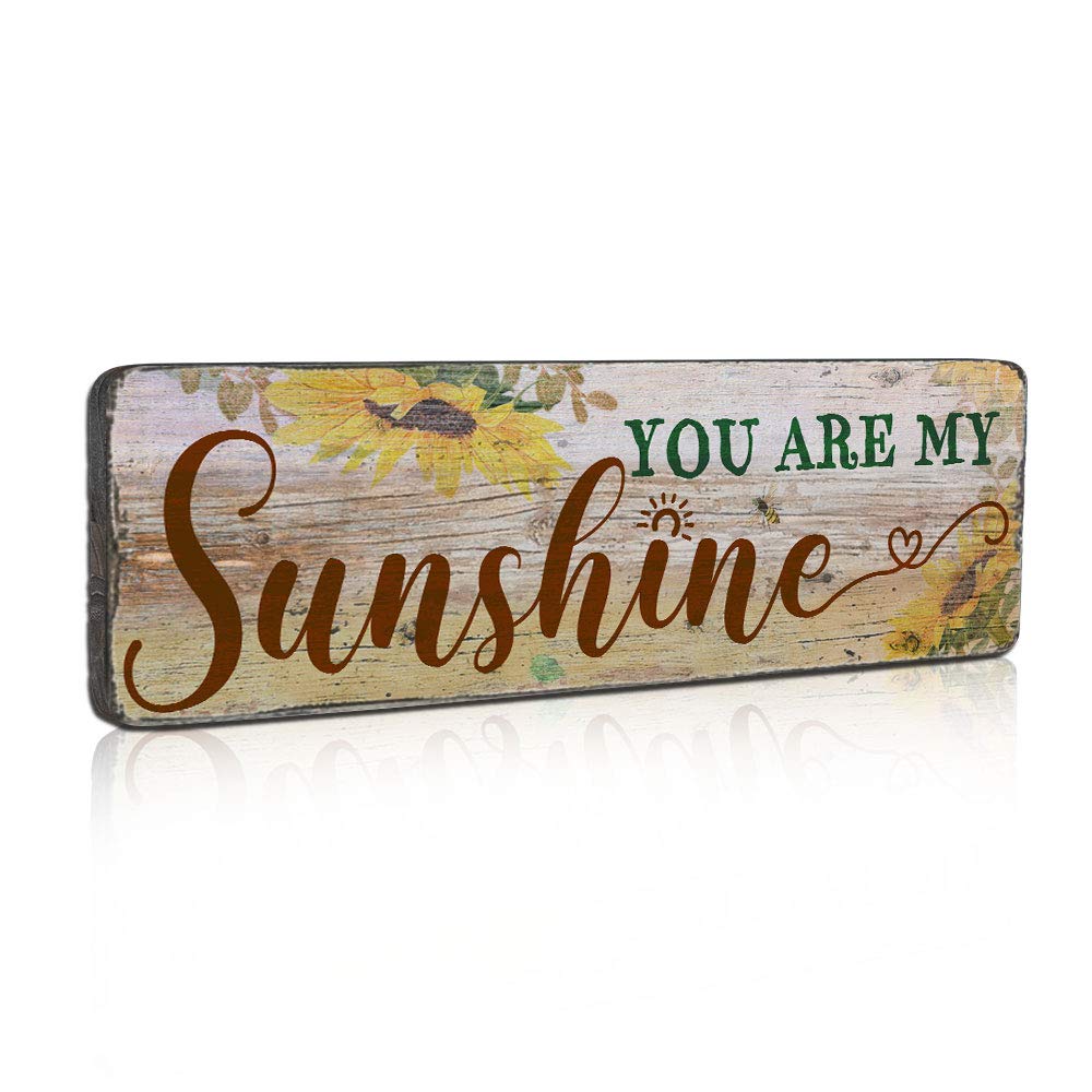 Farmhouse Wood Sign Wall Decor Love Sign Sunflowers Wall Art Decor- You Are My Sunshine - Kitchen Signs Wall Decor Size 16"x5"