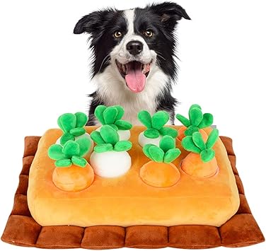 Amazon Greesuit 犬 おもちゃ ペット用品 知育玩具 犬 にんじん ノーズワークマット 犬用品 おやつ隠し にんじん4個 だいこん4個 犬おもちゃ 訓練毛布 噛む ストレス解消 運動不足 家の破壊防止対策 いぬおもちゃ Greesuit ペット用品 通販