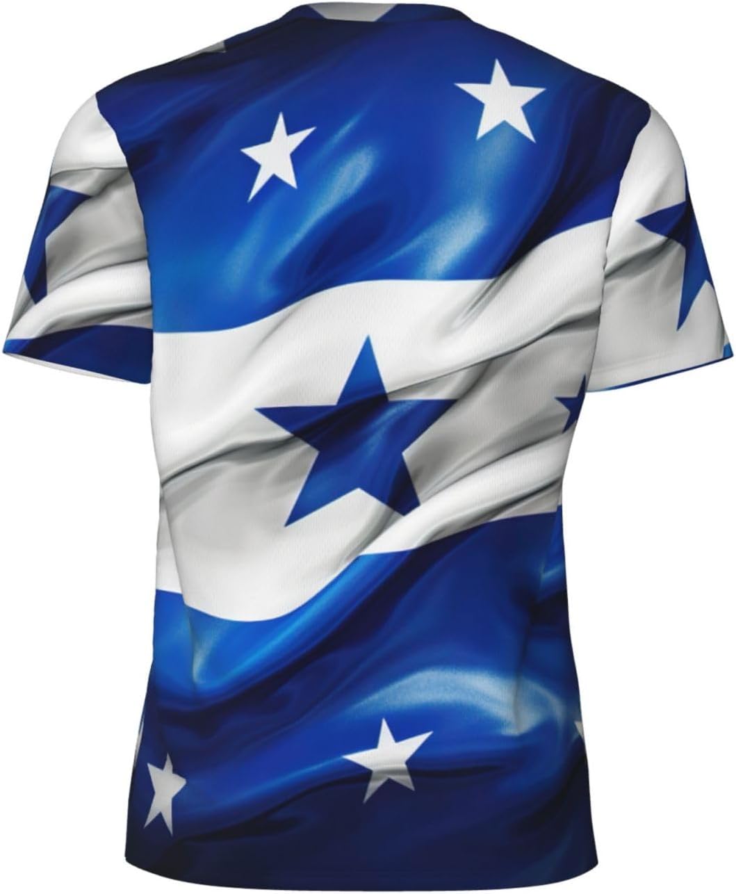 Honduras Flag Print Mens Short Sleeve Mesh T-Shirt Breathable Athletic Gym Running Casual Sports Wear