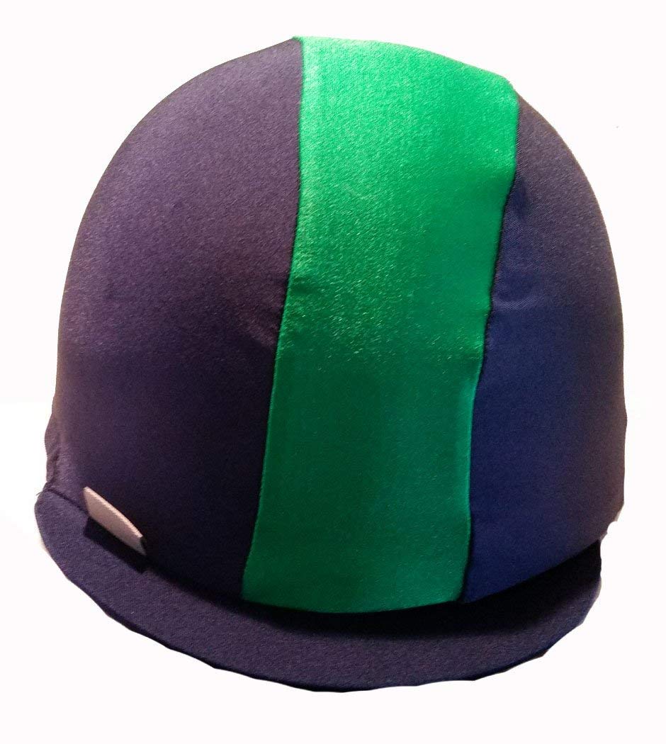 Black with Emerald Green Stripe Equestrian/Horse Riding Hat cover - ONE SIZE FITS ALL