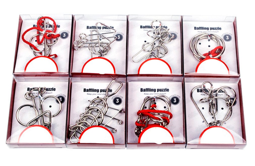 24 Piezas Juguetes Mágicos de Alambre de Metal Set - 3D Rompecabezas Brain Teaser Puzzle - IQ Inteligencia Juguete Educativo - Juego Niños y Adolescentes