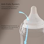 Mamelon de bouteille de silicone avec point d'ouverture, flux doux, sensation naturelle (1m+, S, 4 Nombres)