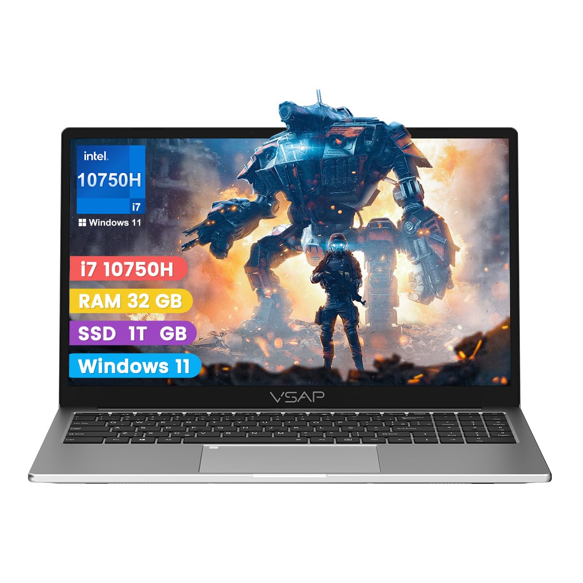 Notebook i7 10750H 32GB RAM 1TB SSD DDR4 Laptop Win11 15.6in