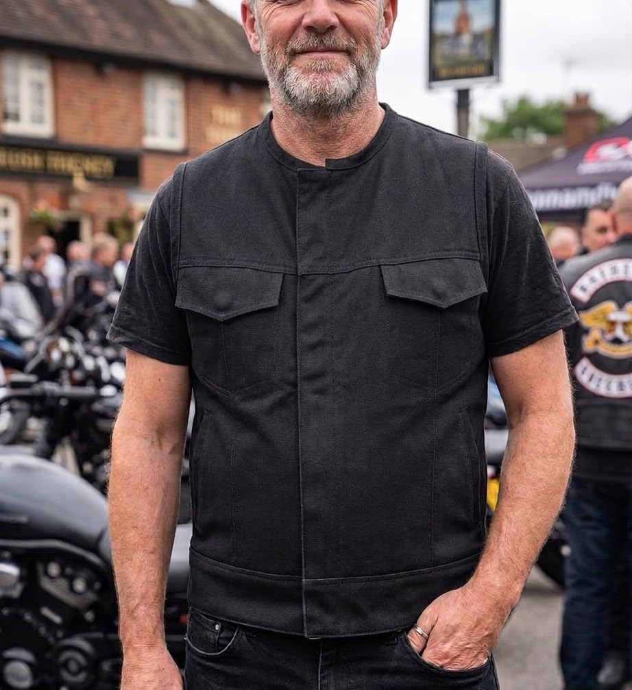 Gilet de moto en coton SOA style chopper cruiser, idéal pour la chasse et la randonnée
