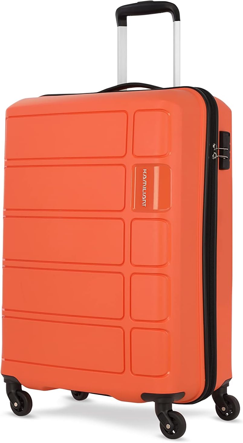 American Tourister Harrier|Cabin Trolley Bag Small Size (56 cms) for Travel| Hard Case Polypropylene (PP) Suitcase|360° 4-Wheel Spinner Luggage Trolley|Combination Lock|Carrot Orange
