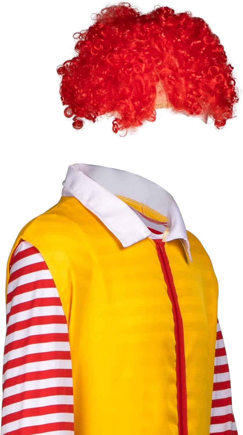 4 Pcs Halloween Clown Costume Set for Adults - Wig, Clothes & Gloves Included | Carnival Cosplay Outfit - Image 3