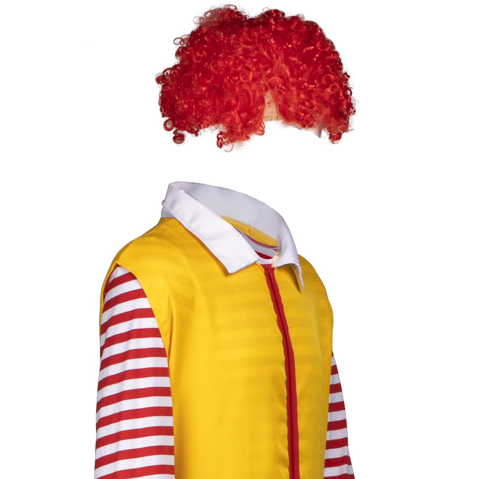 Set di 4 pezzi per costume da clown di Halloween per adulti, parrucca, vestiti e guanti inclusi, costume per carnevale e cosplay