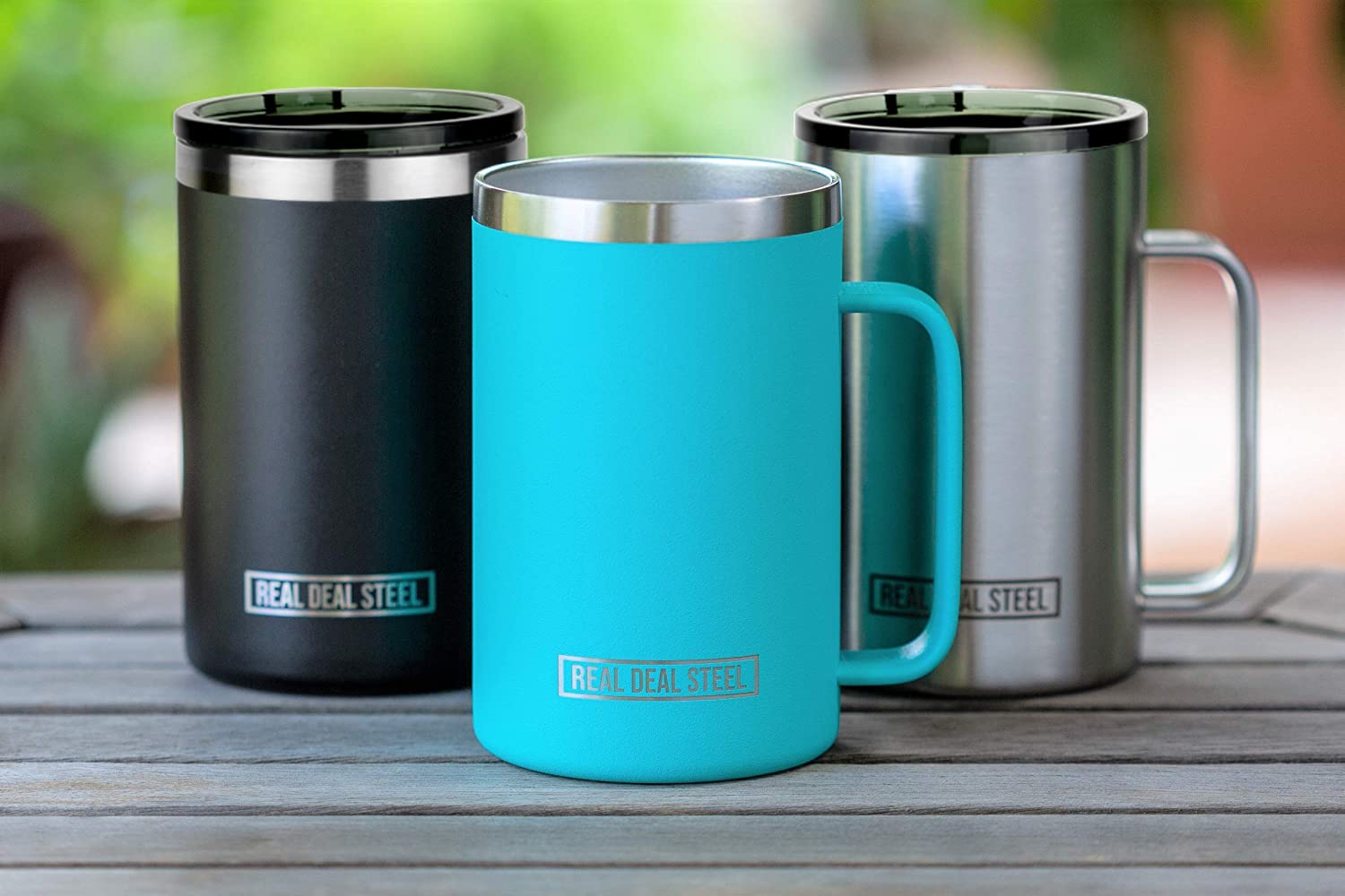 Amazon.com | Insulated Mug with Handle and Lid - Stainless Steel