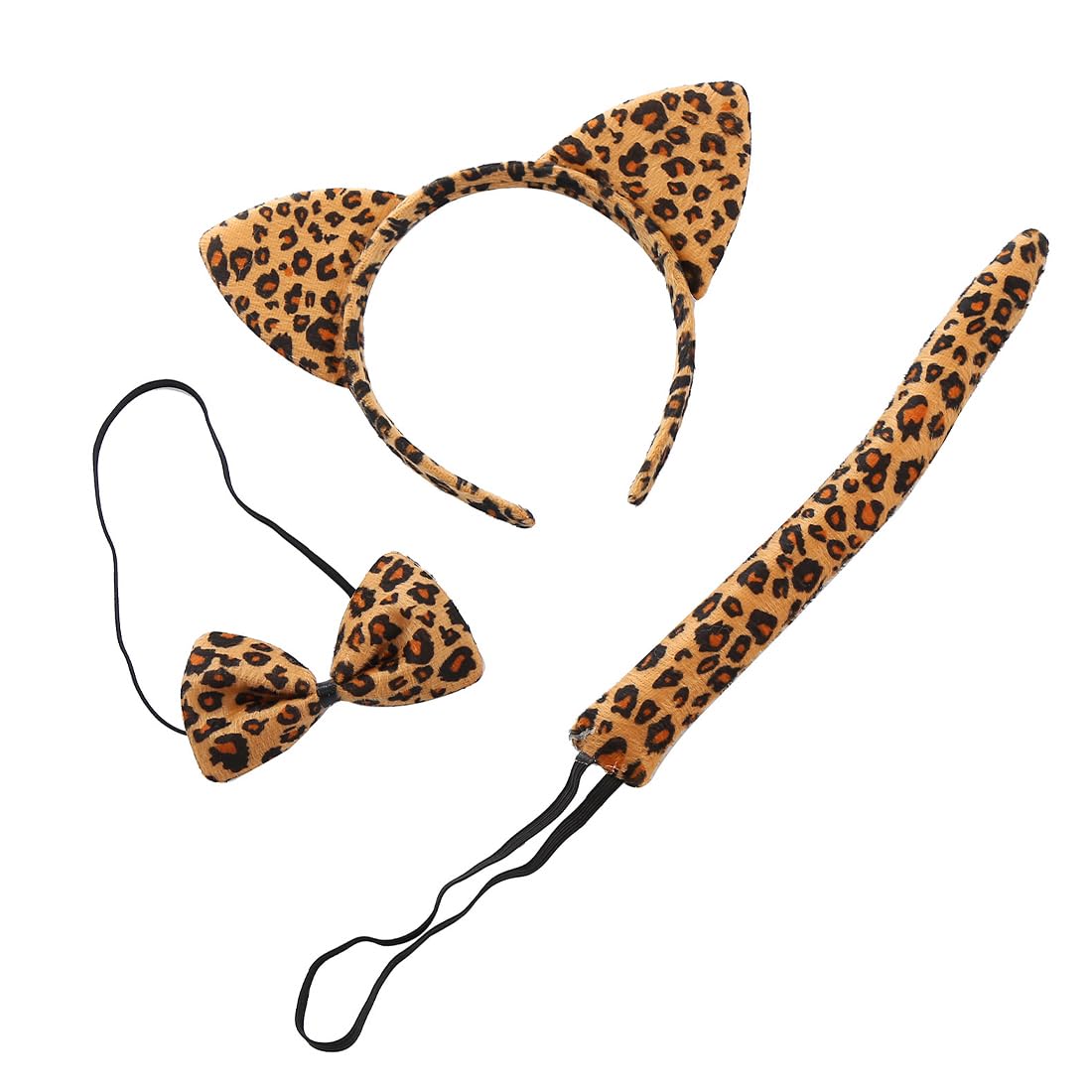 3 piezas Diademas Orejas de Animales Disfraces con Accesorios Cosplay para Fiesta Carnaval Decoración para Niños y Adultos Gargantilla de Cuello Juego de Conjunto para Fiesta de Disfraces Carnaval