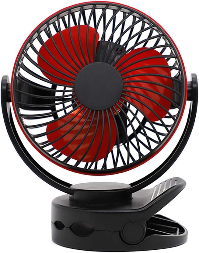 Yuly Mini Rechargeable Clip Fan Multi USB Fan Pedestal Home OfficeTable Desk Fans Folding USB Charging Desktop Fan, Black
