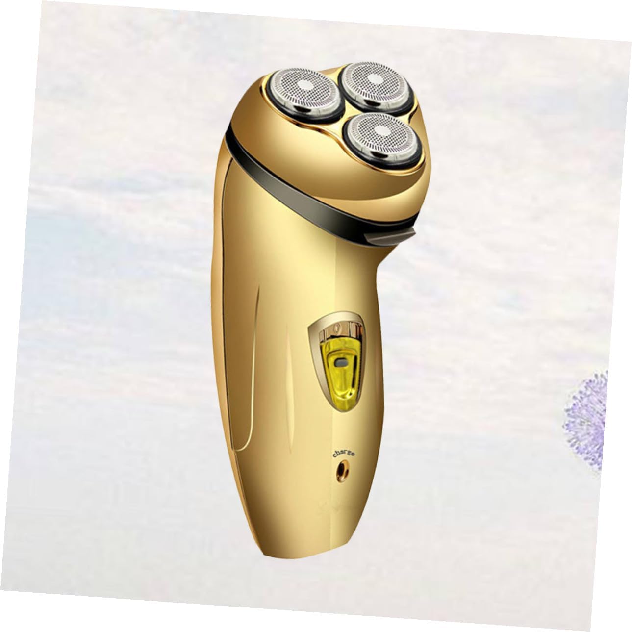 Rechargeable Electric Beard Hair Trimmer for Men Multifunction Razor with Washable Stainless Steel Head Portable Abs Frame Hair Clipper for Temples and Nose Grooming Golden Compact