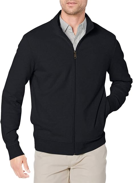 Amazon Essentials Mens Lightweight French Terry Full-Zip Mock Neck Sweatshirt
