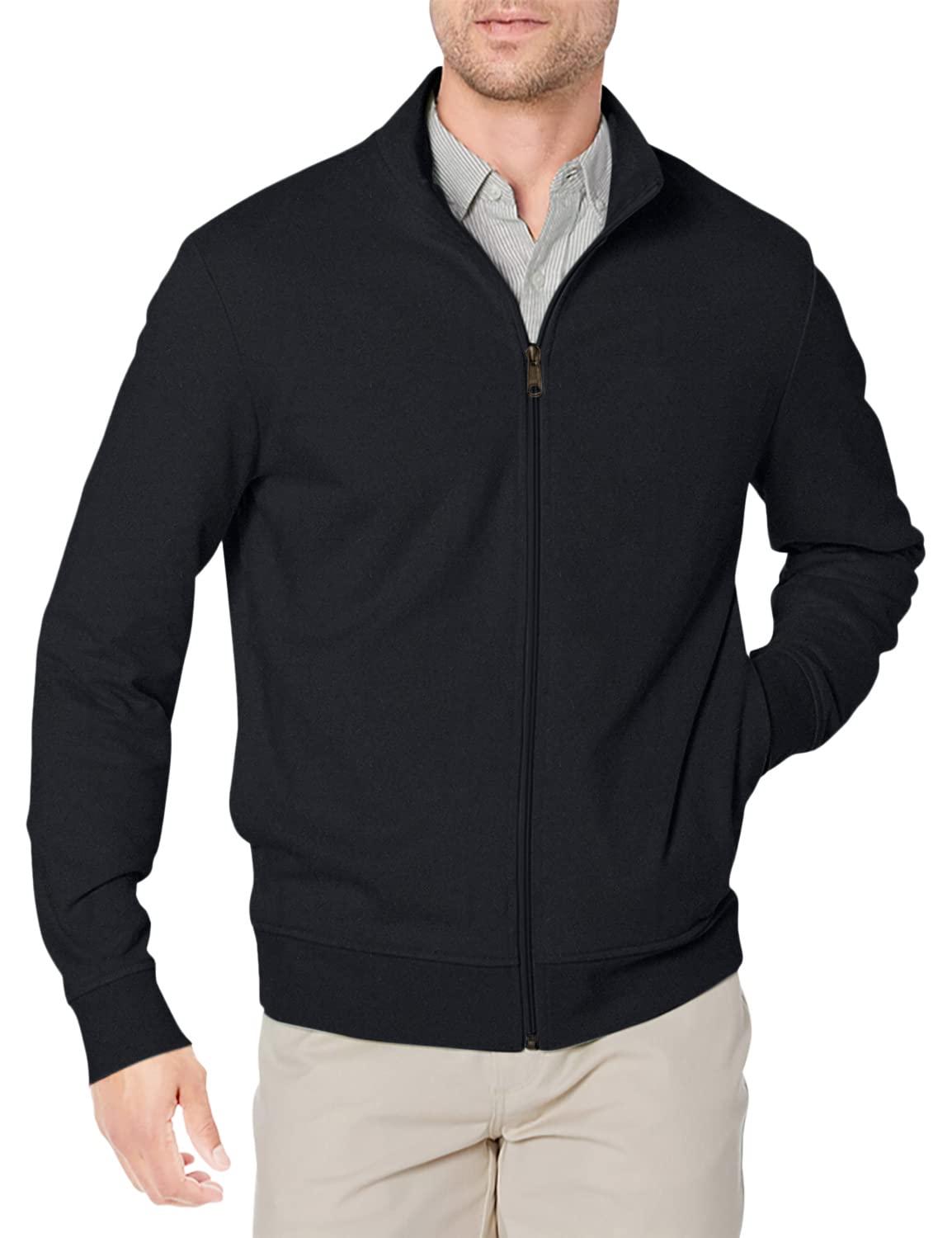 Amazon Essentials Mens Full Zip Mock Neck French Terry Sweatshirt Lightweight
