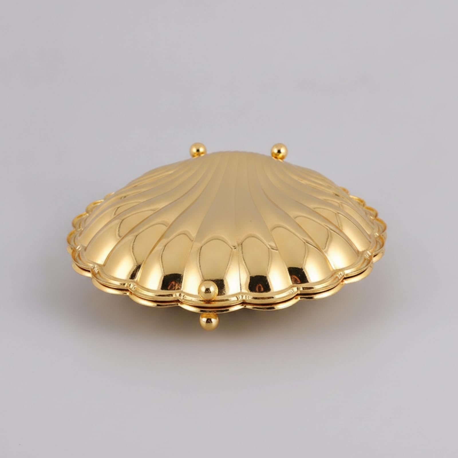 Colcolo Vassoio Decorativo Conchiglia Vassoio da Portata Piatto Frutta Scatola Caramelle Centrotavola in Lega di Zinco con Finitura Metallizzata E Profilo a, Oro, Grande 35x31x9.5 Cm