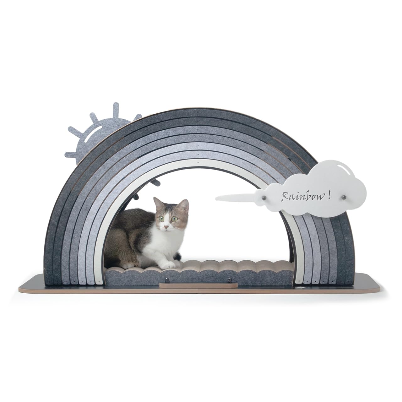 CanadianCat Company | Design-Kratzmöbel Rainbow - grau | Kletter-Bogen mit Kratzbrett | 105 x 45 x 55 cm