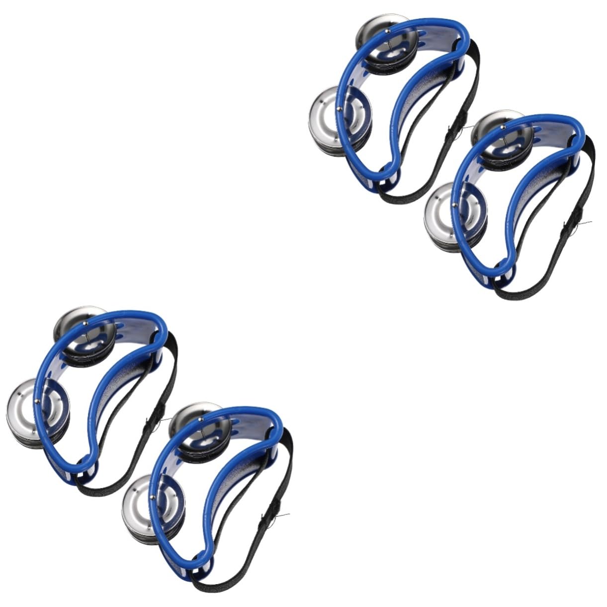 Sosoport 3sets Foot Tambourine Percussion Instrument with Bells Compact Body Musical for Rhythm and Sound Development Present for Young Musicians 2pcs*3