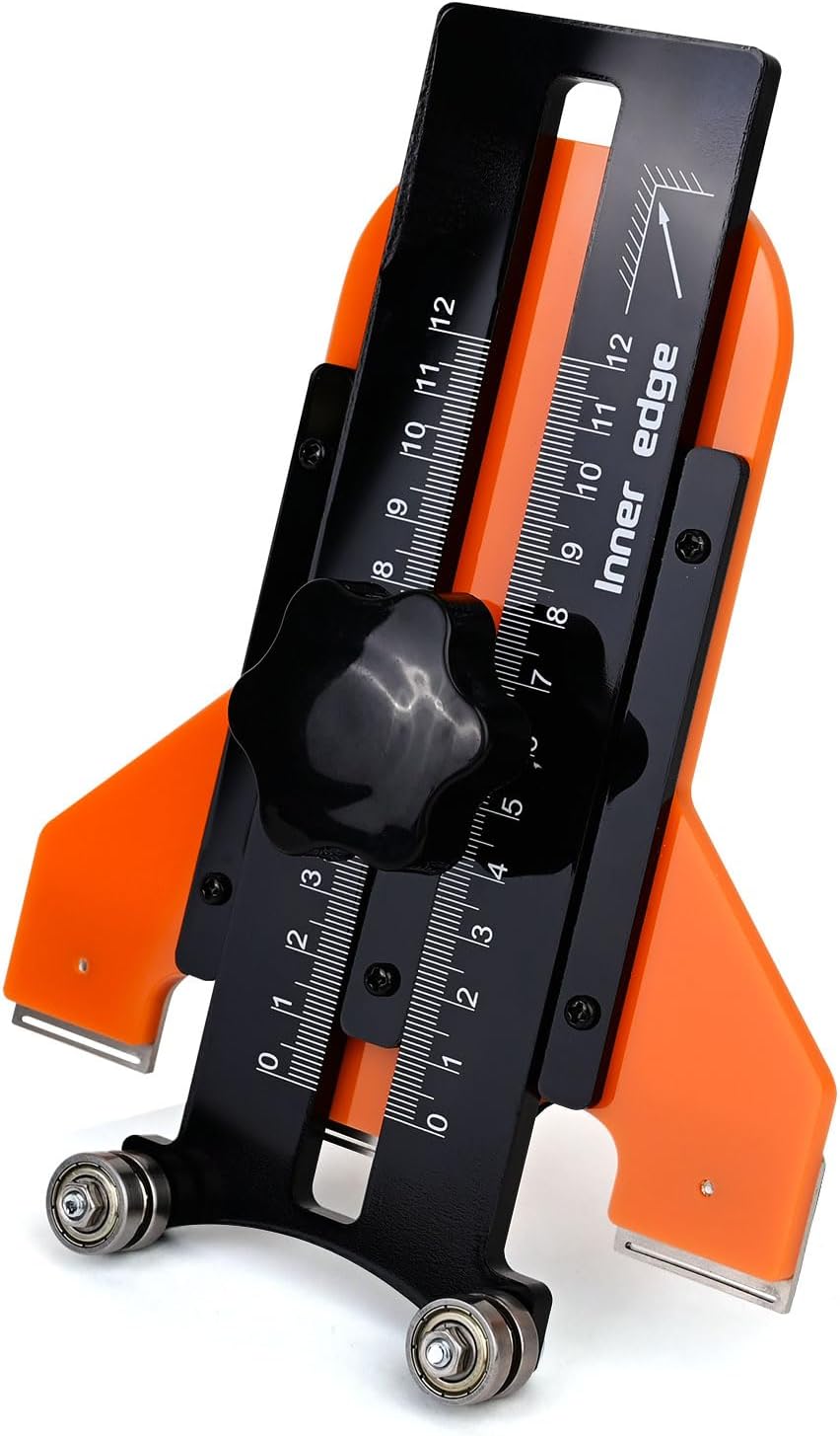 FOSHIO Edge Wrap Cutting Template Tool Alignment Aid for Cutting Inner & Panel Edge, Adjustment of the Cutting Width, Edge Cutting Aid for Trimming the Edges of Foils on Panes, Window Seals