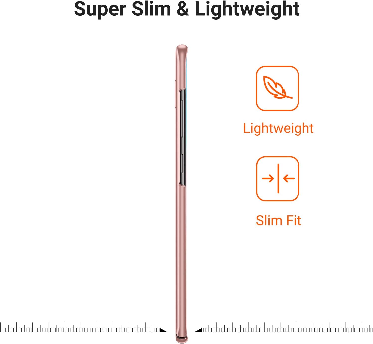 TORRAS Slim Fit Galaxy S10 Plus Case, Hard Plastic Ultra Thin Phone Cover Case with Matte Finish Grip Compatible with Samsung Galaxy S10 Plus, Rose Gold