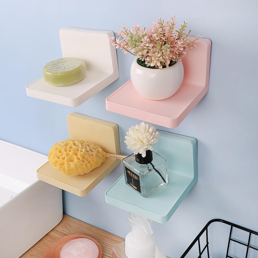 Easy Installation Punch-Free Adhesive Shelf - Bathroom Sundries Storage Holder Brackets,Green