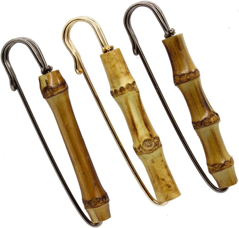 Vintage pins and brooches,Bamboo brooch for women and man (3Pcs)