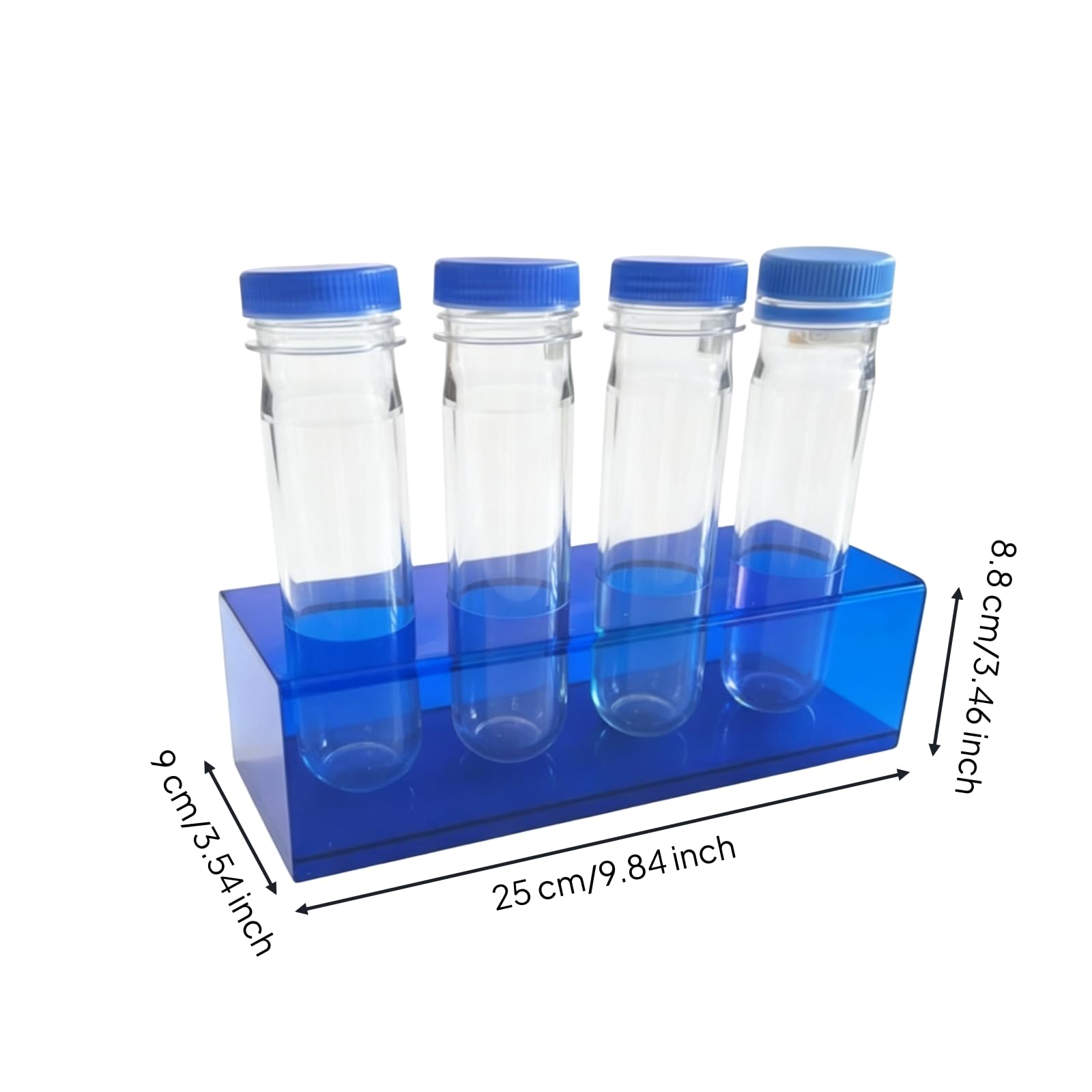 Gradilla Acrílico con Tubos Azul Gradilla con Tubos Ensayo Ahorra Espacio Soporte para Niños, Aula, Laboratorio