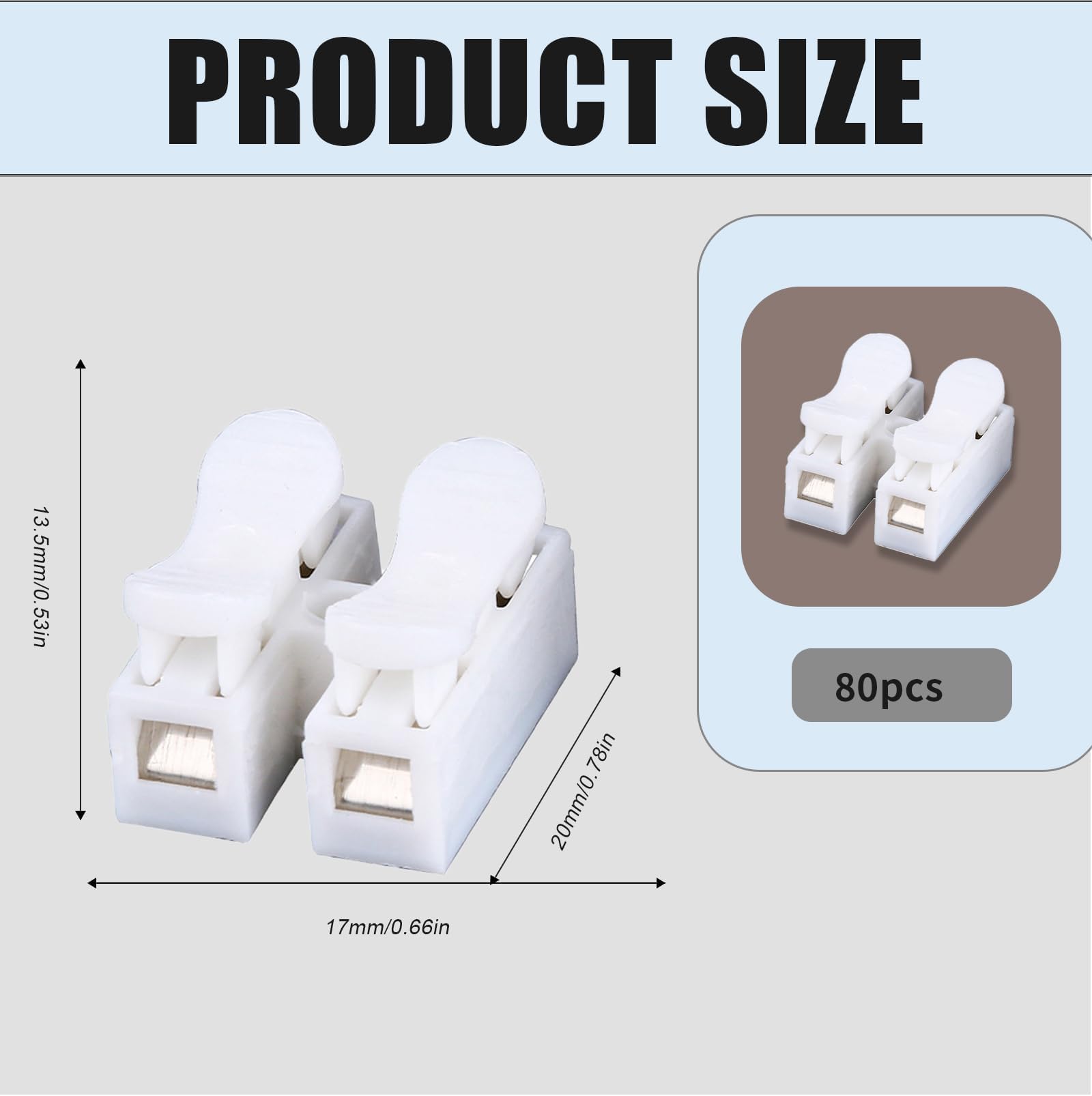 80 Pcs Electrical Connectors Block, Electrical Wire Connectors Push Fit - Image 2