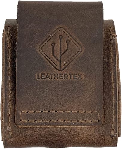 Miniatura 2 de Funda de carga rústica para AirPods hecha a mano de cuero de grano completo, tamaño de bolsillo, funda Bluetooth auténtica, bolsa de transporte