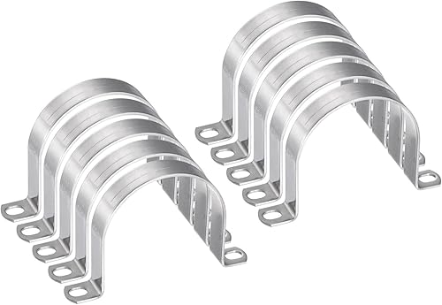 Miniatura 64 de HARFINGTON 5 abrazaderas de conducto de 4 1/4 pulgadas y 4.252 in, abrazadera de tubo M108 U, correa de tubo rígida de acero inoxidable, soporte