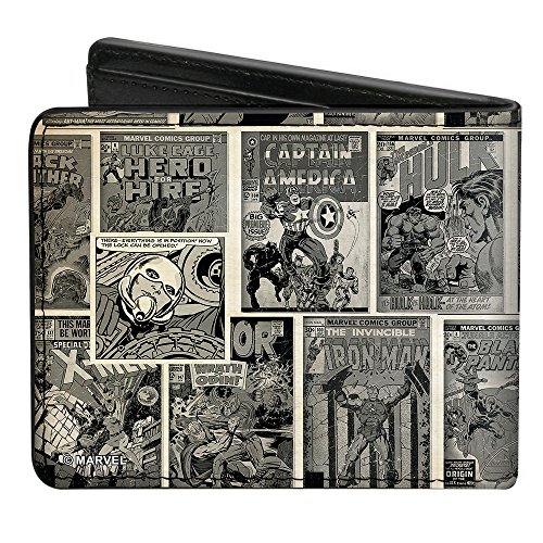 Image of Buckle-Down mens Buckle-down Pu Bifold Bi Fold Wallet, Red &Grey, 4.0 x 3.5 US