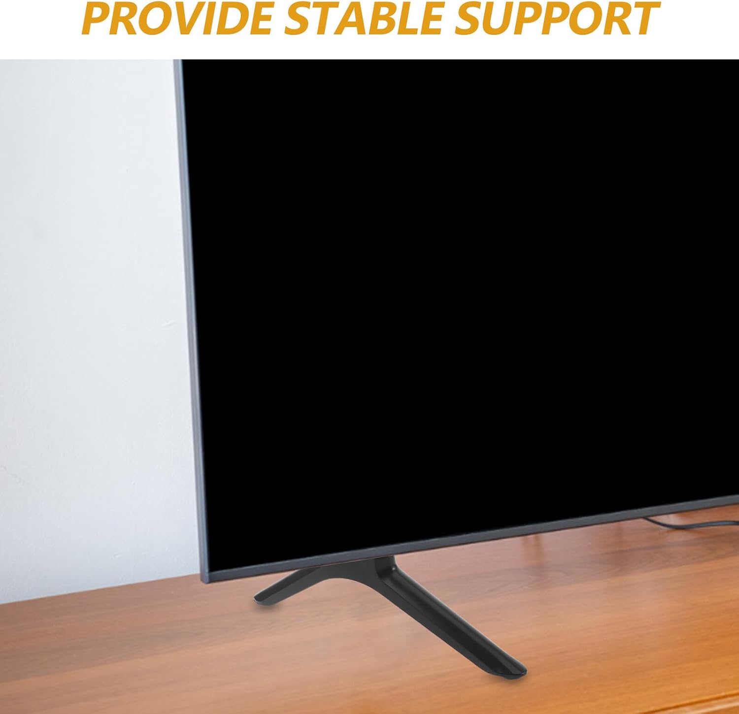 SMASOLO Tv Base Feet and Stand Legs Replacement with Screws for 40-inch LED Televisions, Black Anti-Slip Tabletop Support Base with 4 Rubber Pads for Home Entertainment