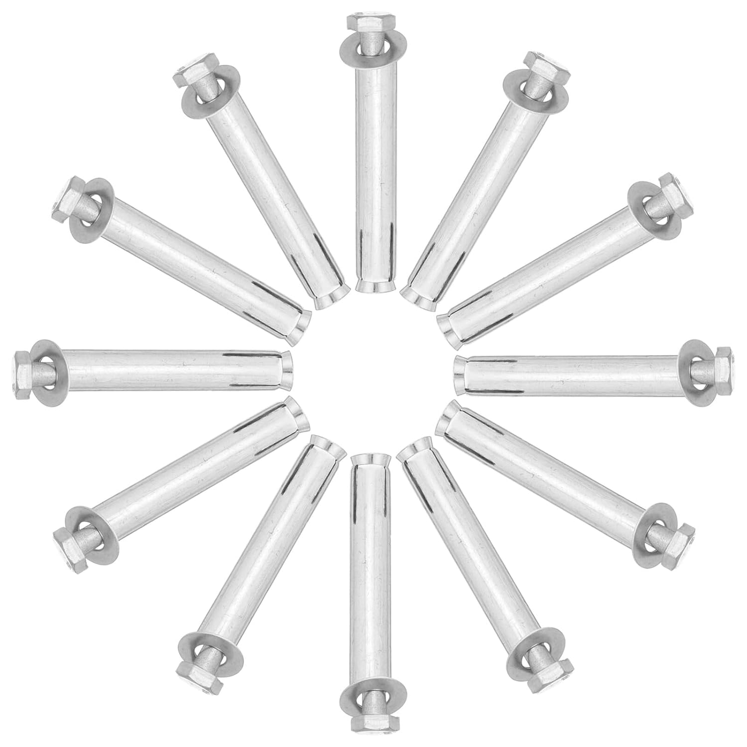 Zerodeko 20pcs Hexagon Outer Expansion Bolts 10x100mm Heavy Duty Anchor Screws for Concrete Driveway and Asphalt Speed Bump Fastening Industrial Multi-use Expansion Anchors