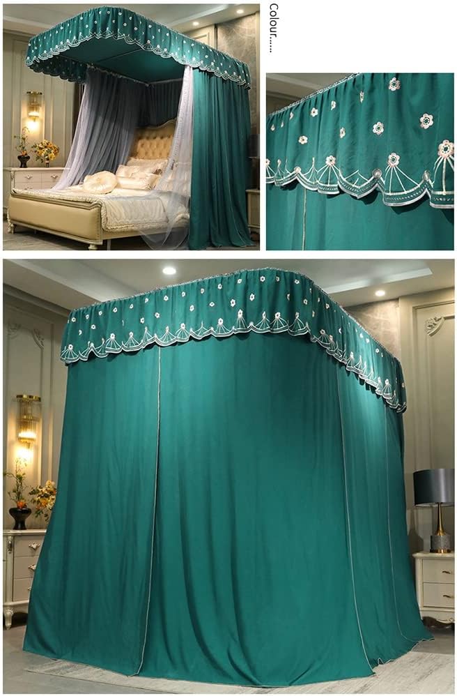 Bed Canopy U-Shaped Princess Tent, Floor-Standing Mosquito Net with Stand, Double-Layered Veil, Windproof and Dustproof (Color : A3, Size : 180x220x210cm)
