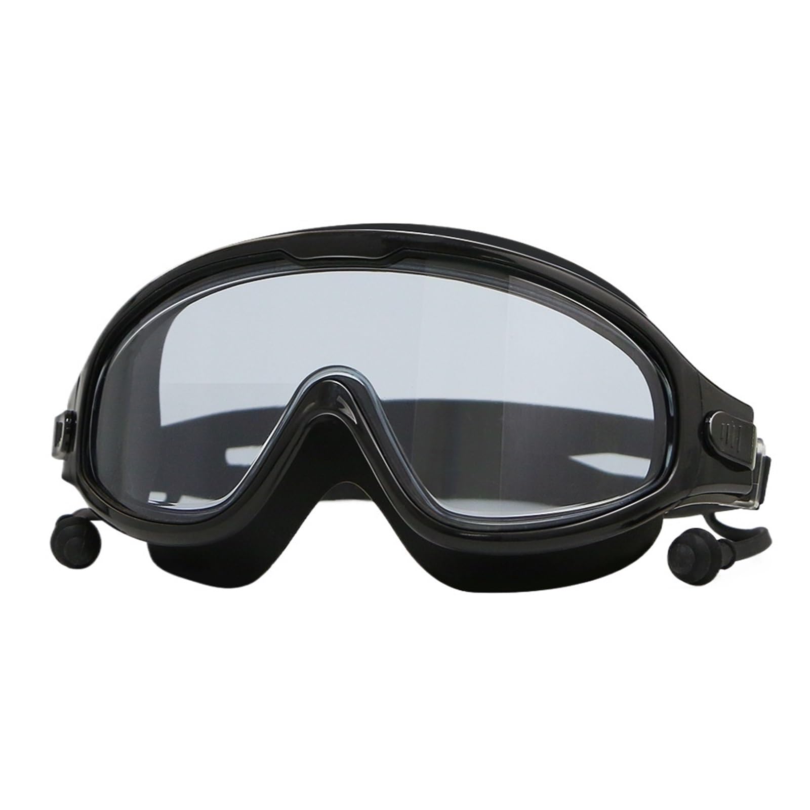 Schwimmbrillen Schwimmbrille mit großem Rahmen und Ohrstöpseln, männlich und weiblich, hochauflösend, beschlagfrei