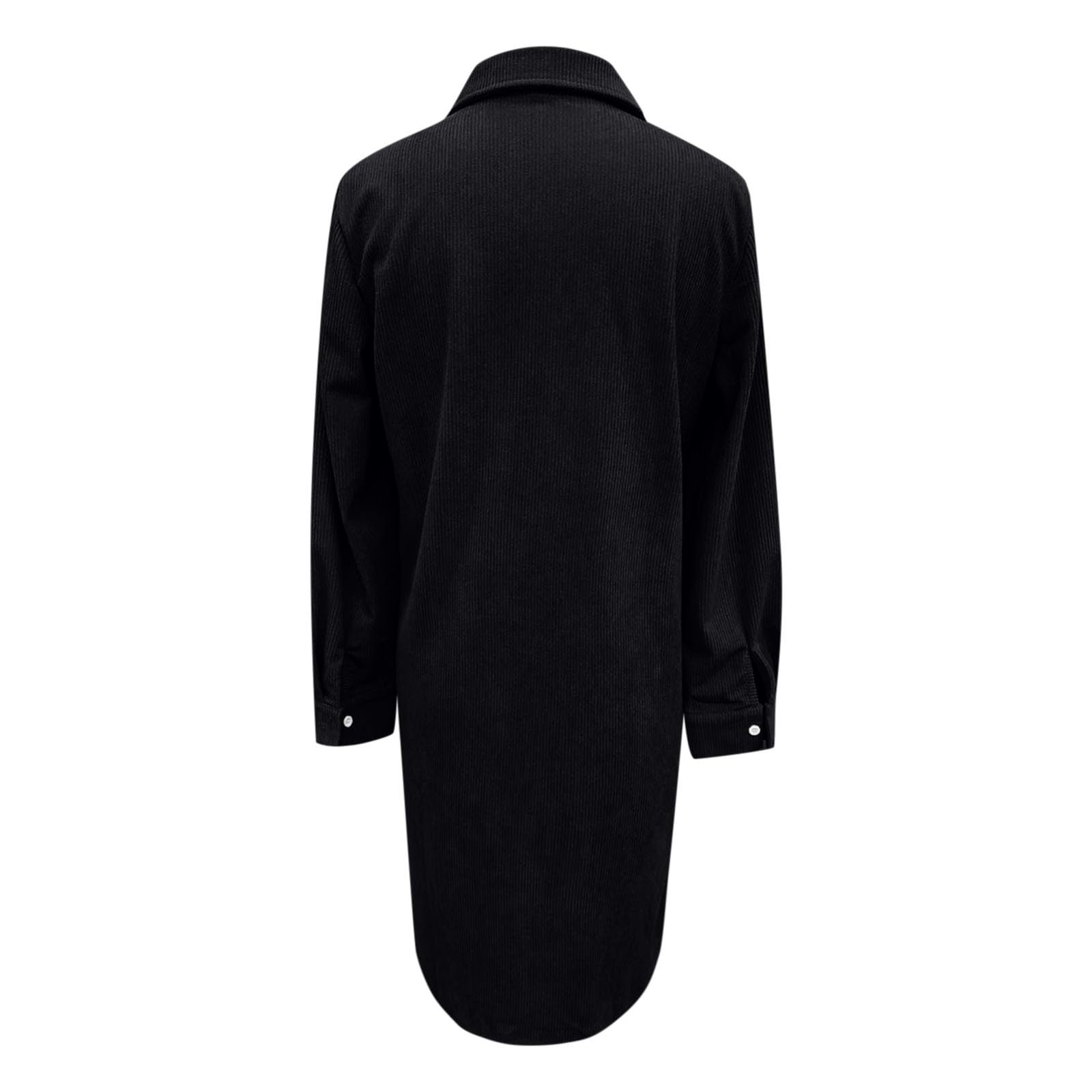 2026 Chemise Ample en Velours côtelé Manches Longues col V boutonné Longueur pour Femmes Tenue décontractée Quotidienne élégante et Confortable idéale pour l’Automne Hiver
