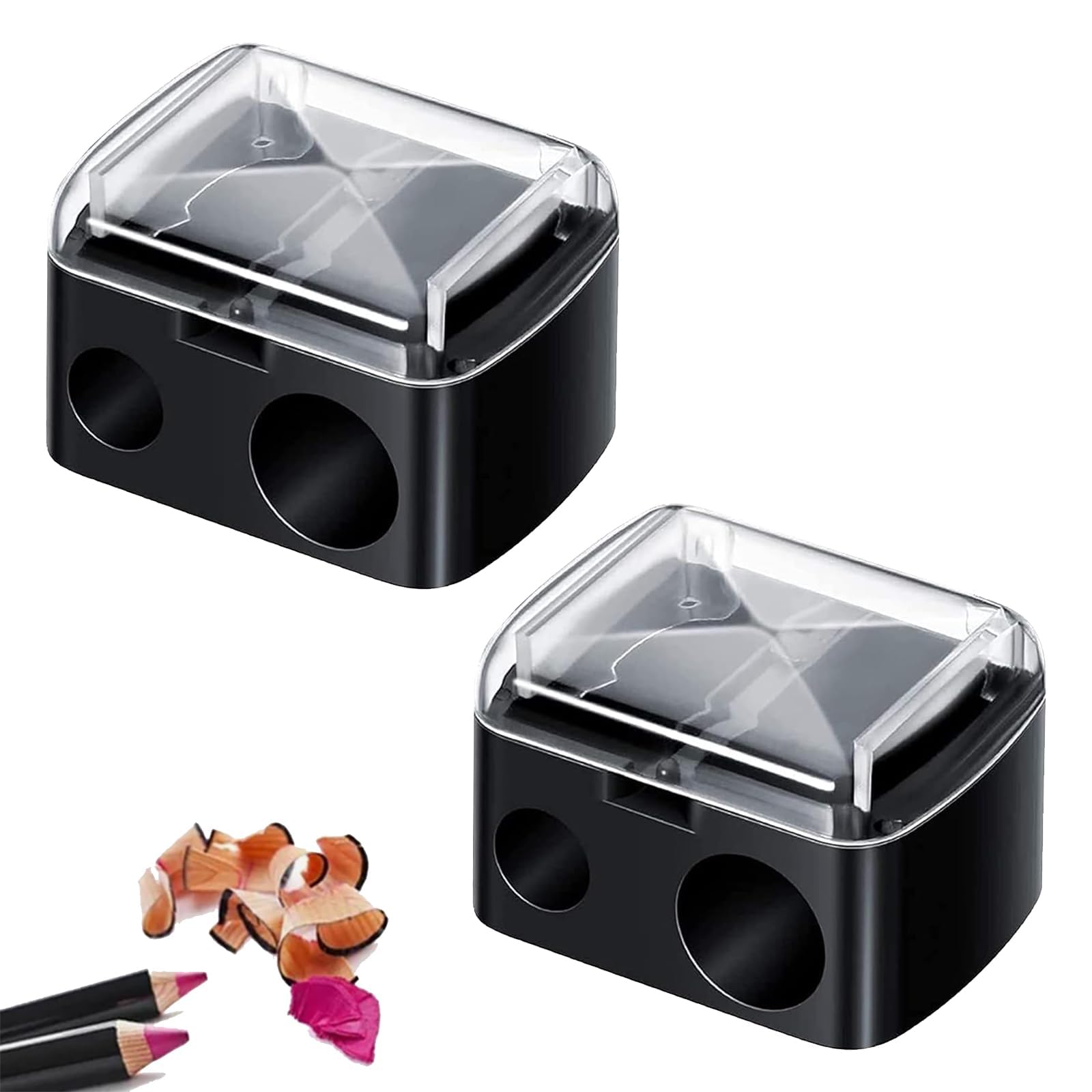 2 Pcs Eyeliner Sharpener,2 Holes Makeup Sharpener,Make up Pencil Sharpener,Eyeliner Pencil Sharpener,for Lip Liner,Eyebrow Pencil,Eyeliners Pencils
