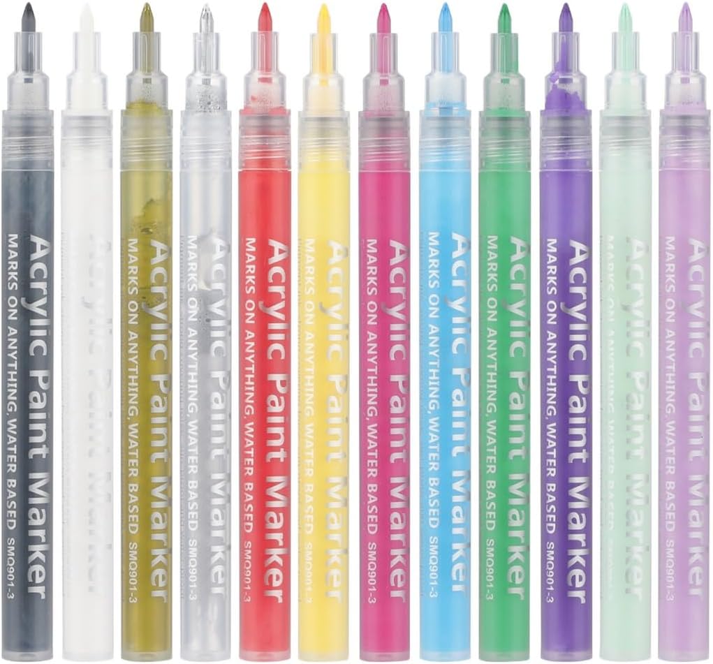 12-Color 3D Nail Art Pens For Manicure, Nail Graffiti Painting Set For Women, Acrylic Marker Pens For Diy Nail Art