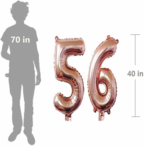 Miniatura 2 de Globos digitales jumbo de 40 pulgadas con número 56 de helio, decoración de cumpleaños 56 para mujeres u hombres, suministros de fiesta de