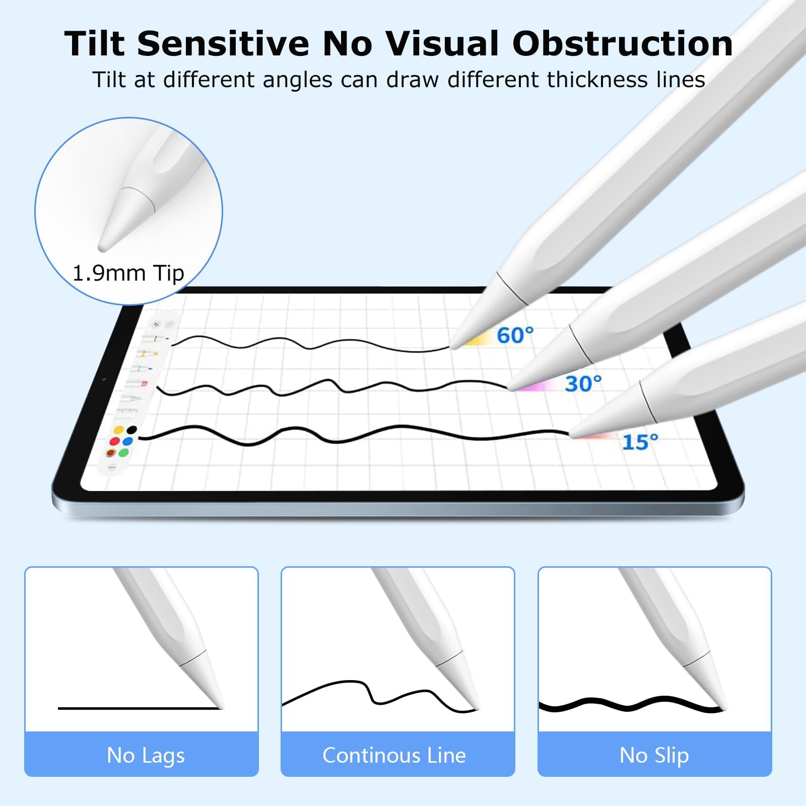 KARFUN Penna ipad 10 generazione,Penna Stilo per iPad 2018-2023,aggiornamento 2 in 1 per iPad 10/9/8/7/6th,Pennino Capacitivo compatibile con Apple iPad Pro 11 e 12,9,iPad Mini 6/5,iPad Air 3/4/5