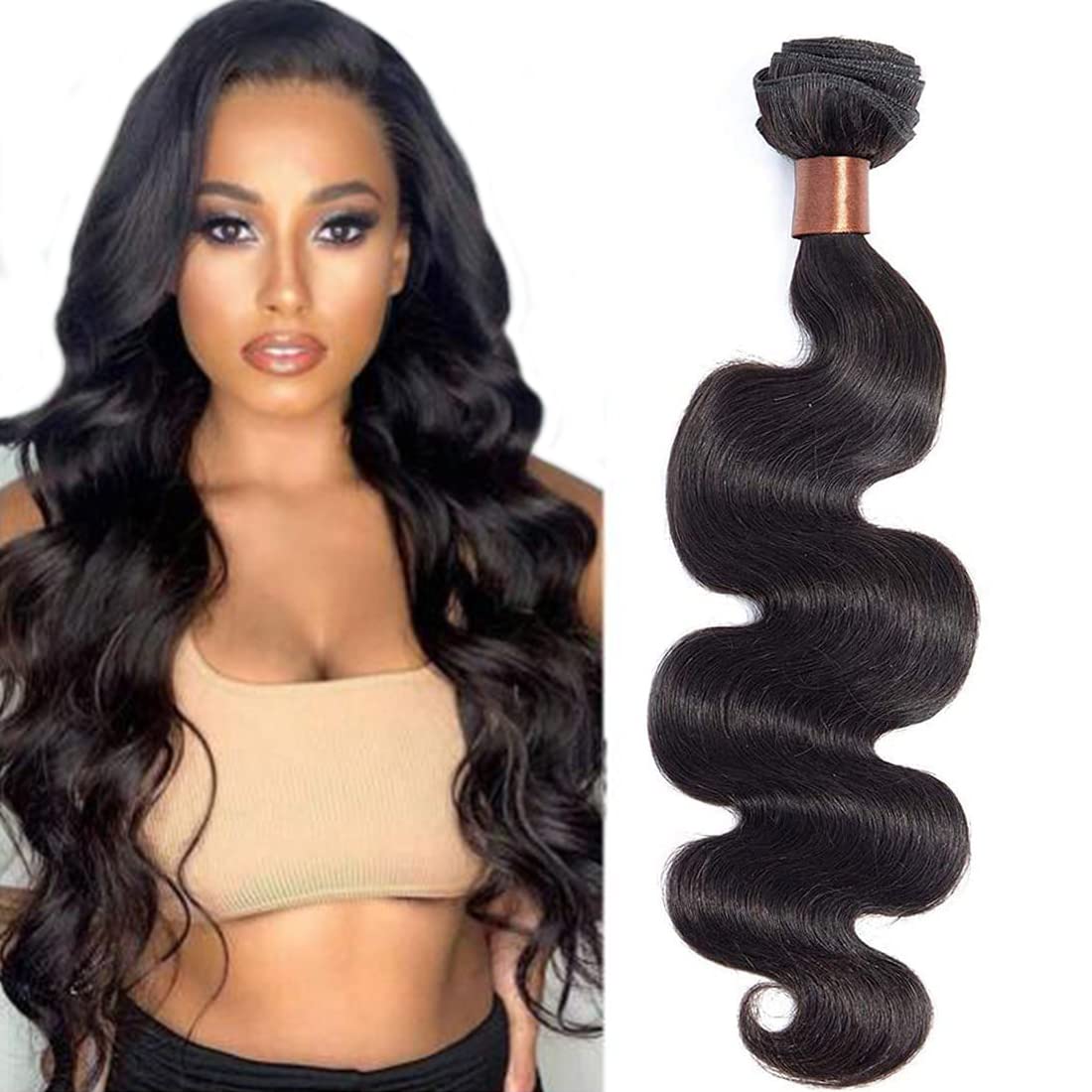 Indian Hair Body Wave Bundle 24Inch Brazilian Body Wave Indian Virgin Hair Weave Human Hair Extension Natural Black Color