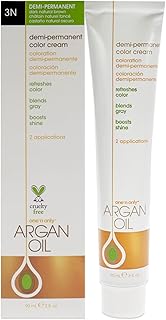 One N' Only Demi Permanent Hair Color - Permanent Hair Dye Made with Argan Oil - Delivers Rich, Accurate Tones with Gray Coverage - Improves Moisture & Elasticity - 3N Dark Natural Brown (3 oz)