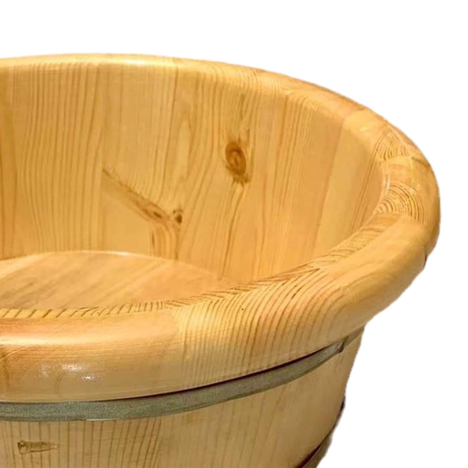Holz-Fußbad, Fußbadewanne, Pediküre-Wanne, Bequeme Wäschewanne, Fußwaschbecken, Waschschüssel, Eimer für Outdoor-Reisesauna