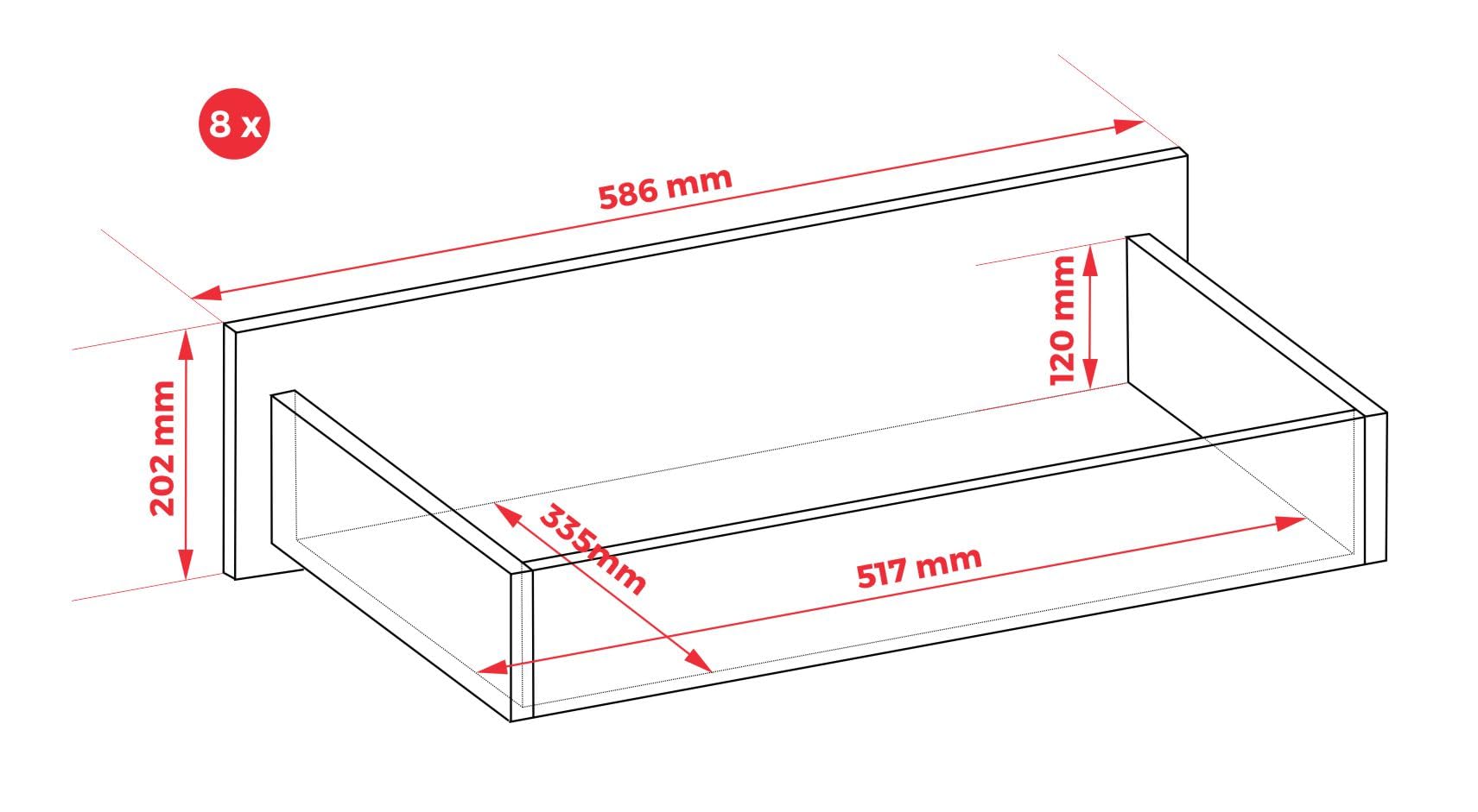 Ladekast 8 laden 120 cm, kleur: eiken Sonoma/wit, L: 120 cm, D: 39 cm, H: 102 cm, nachtkastje voor slaapkamer, nachtkastjes voor woonkamer Ladekast 8 laden 120 cm, kleur: eiken Sonoma/wit, L: 120 cm, D: 39 cm, H: 102 cm, nachtkastje voor slaapkamer, nachtkastjes voor woonkamer