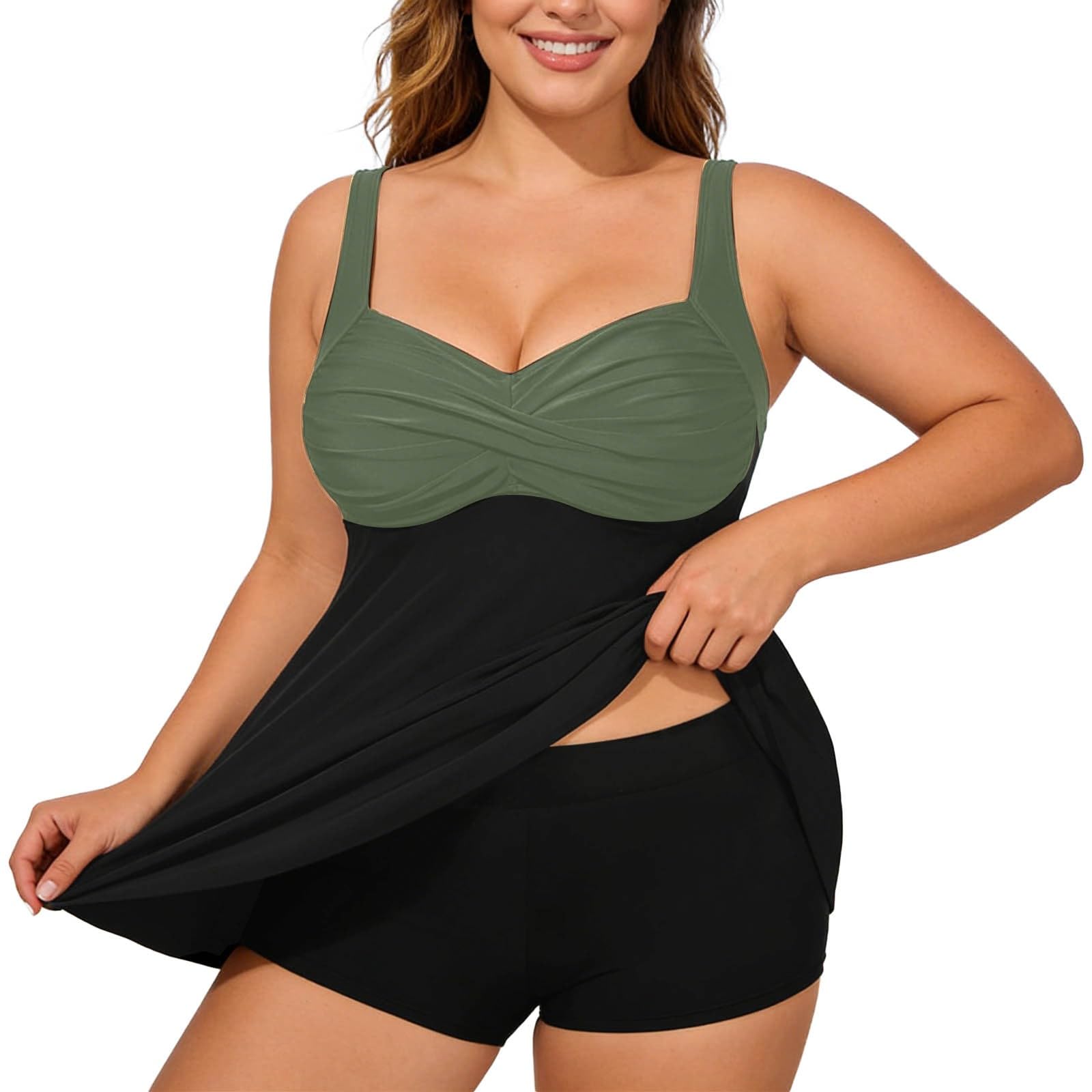 Generico 2026 da Bagno Intero Taglie Forti con Reggiseno Incorporato e Vita Alta in Tessuto Confortevole per Donna IT