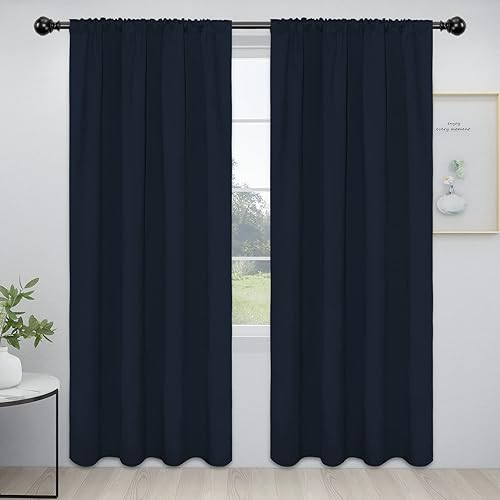 Miniatura 19 de Easy-Going Cortinas opacas con bolsillo para barra para dormitorio, cortinas de ventana para oscurecer la habitación para sala de estar, cortinas de