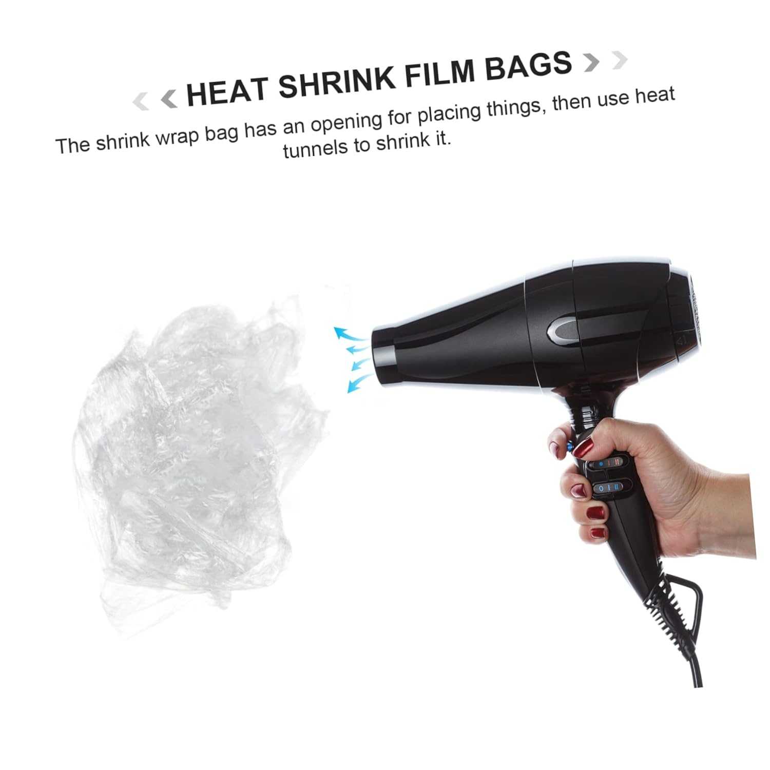 Veemoon 2sets Heat Shrink Bags for Packaging High Pof Film Tear Resistant Easy to Use with Heat Tunnel for Present Wrapping and Storage 400pcs*2