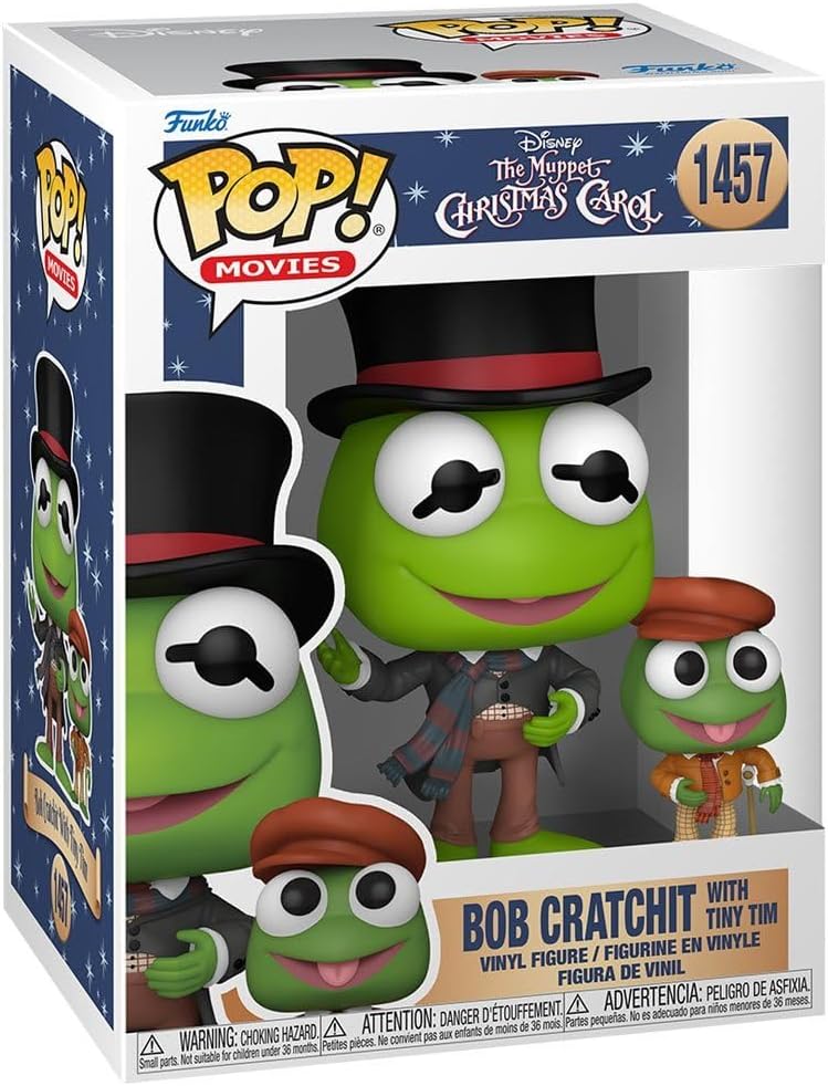 POP Disney Holiday: The Muppet Christmas Carol - Kermit The Frog & Robin as Bob Scratchit with Tiny Tim Funko Vinyl Figure (Bundled with Compatible Box Protector Case) Multicolored 3.75 inches