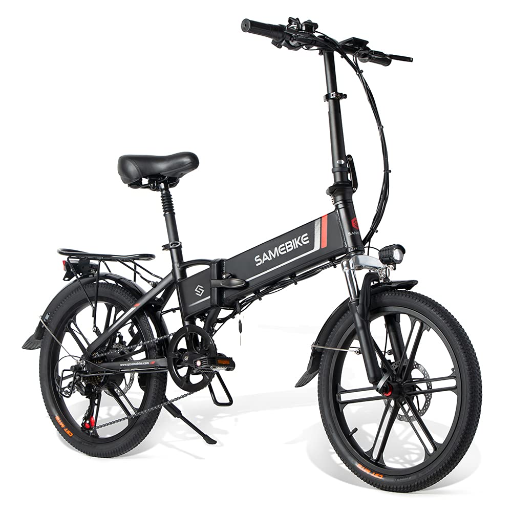 Folding 20" Electric City Bike with Removable 48V 10.4AH Lithium Battery for Adults, Folding Electric Bicycle Commuter Ebike with 7 Speed Shifter Electric Bicycle Quick Delivery