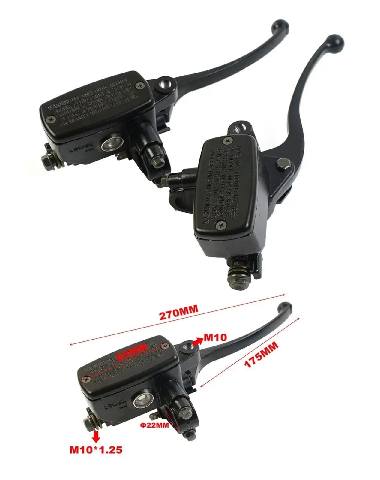 Leva frizione moto Frizione freno anteriore universale per motocicletta da 16 mm, nera, 7/8" e 22, per cilindro per maestro(One-pair)
