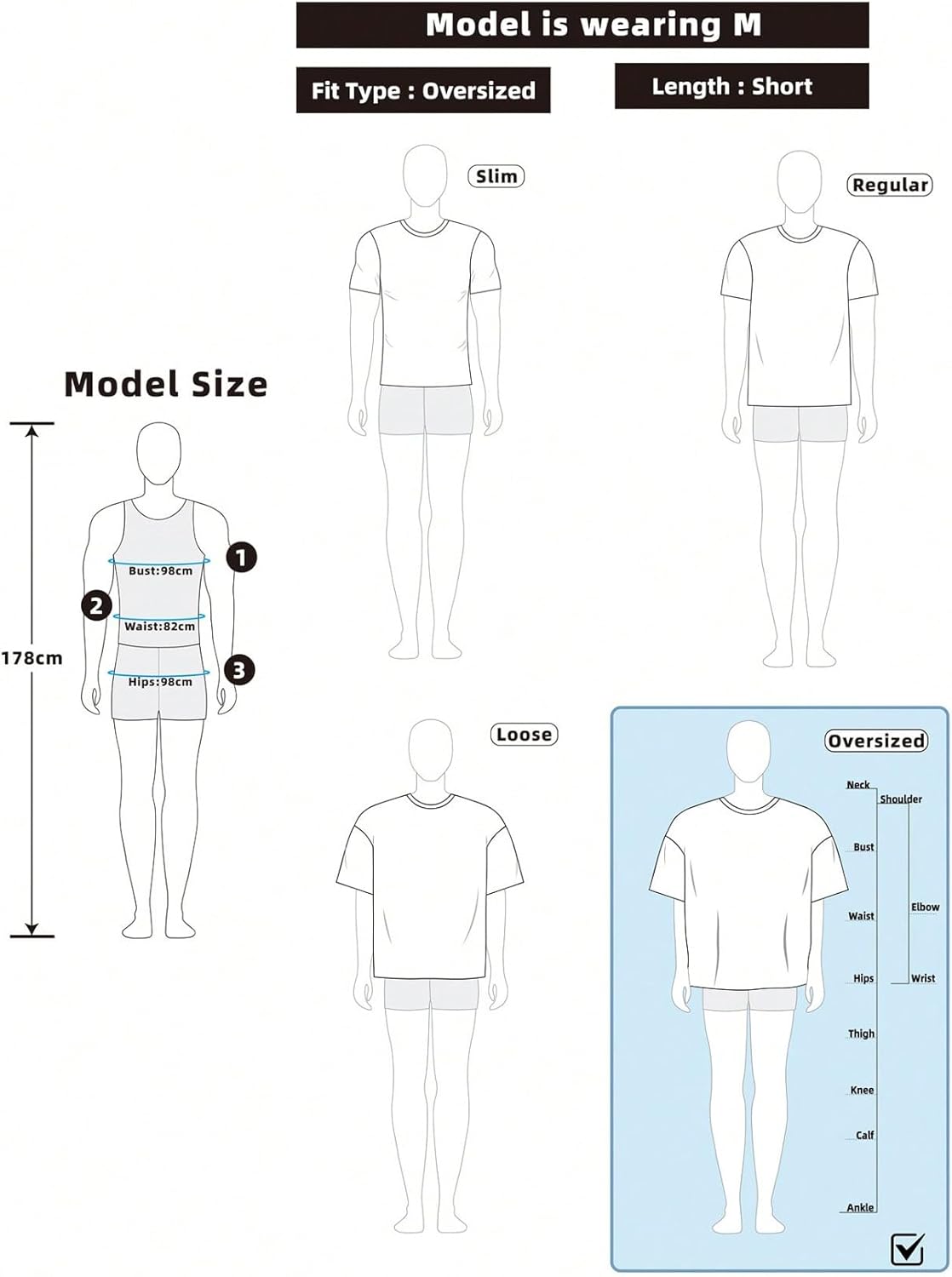 GORGLITTER Men's Cap Sleeve Cropped Tee Top Unisex Crew Neck Dolman Sleeve Oversized T Shirt - Image 5